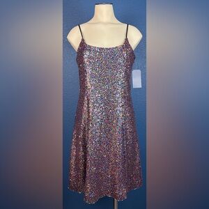 Melrose and Market Dress With Multicolor Sequin & Spaghetti Straps
